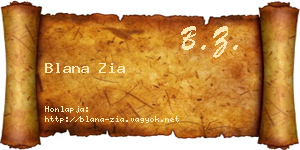 Blana Zia névjegykártya
